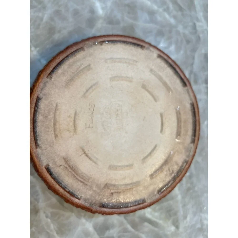 2 Durofeu Round Oven Dish France Textured Faience Round Casserole Serving Baking